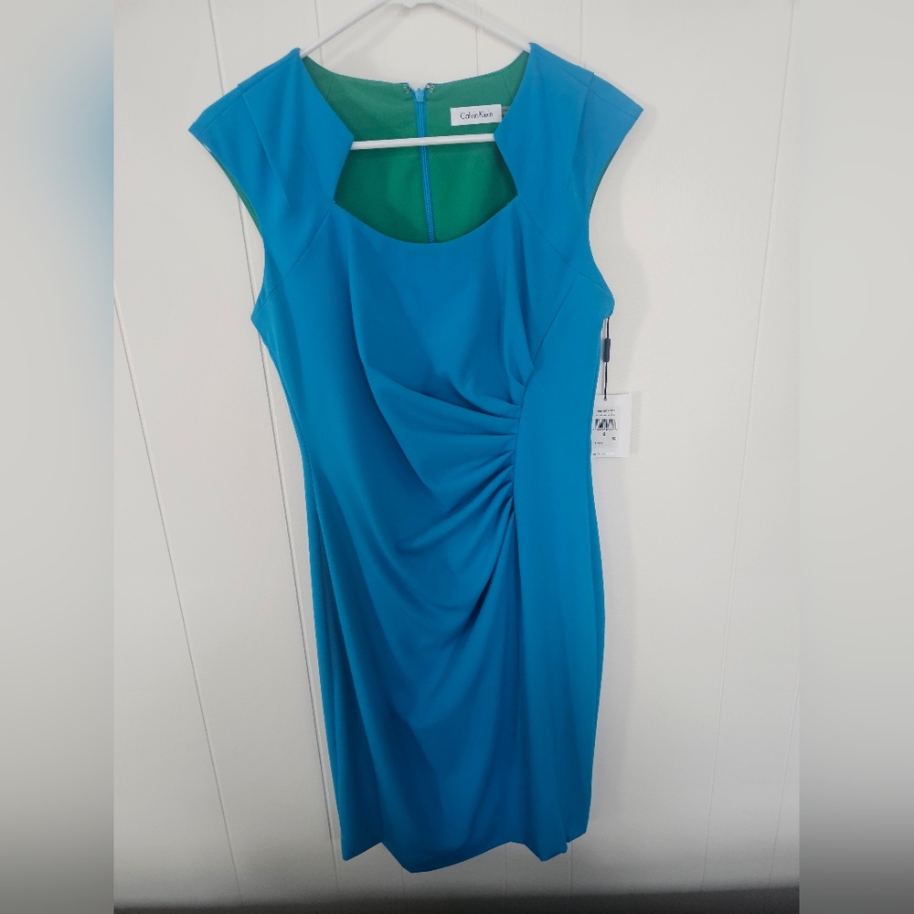 Calvin Klein Teal Midi Dress Size 6